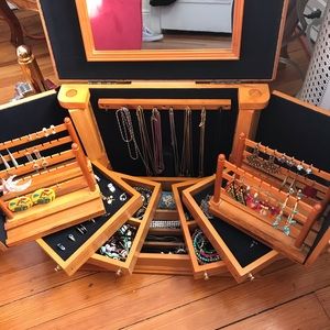 Safekeeper Deluxe Wooden Jewelry Organizer